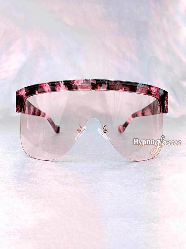 Akira Oversized Shield Sunglasses Pink Camo 1