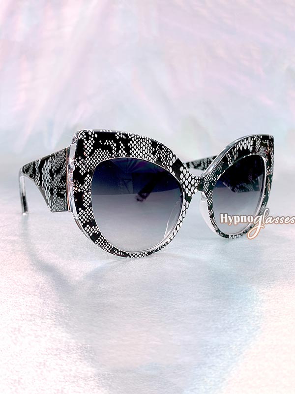 Celia Oversized Cat Eye Sunglasses Gray Snakeskin 2