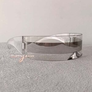Cypher Futuristic Shield Sunglasses Clear White 2