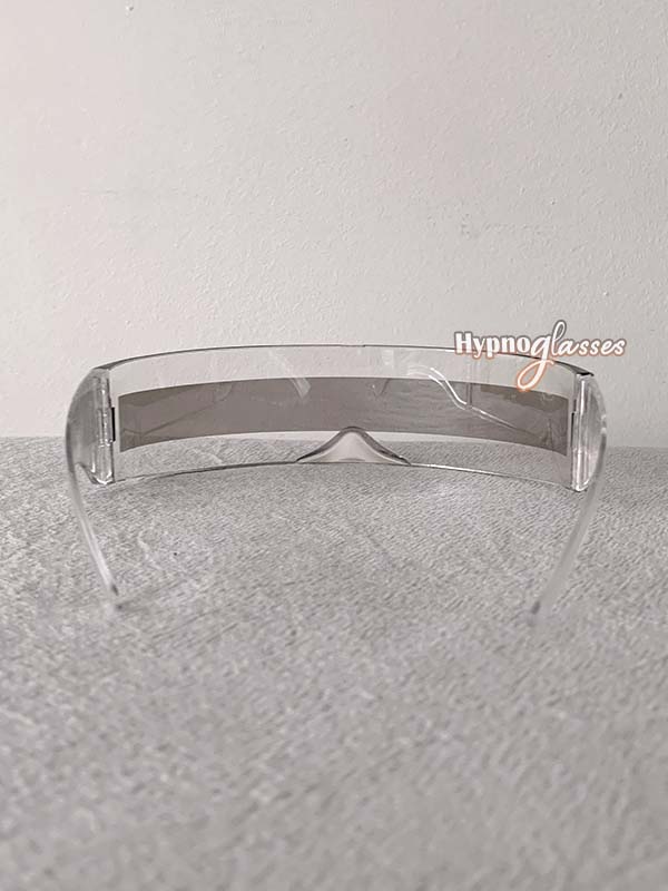 Cypher Futuristic Shield Sunglasses Clear White 4