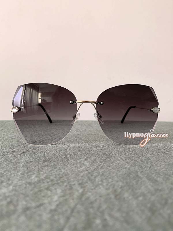 Gemma Rimless Butterfly Sunglasses Gray 1