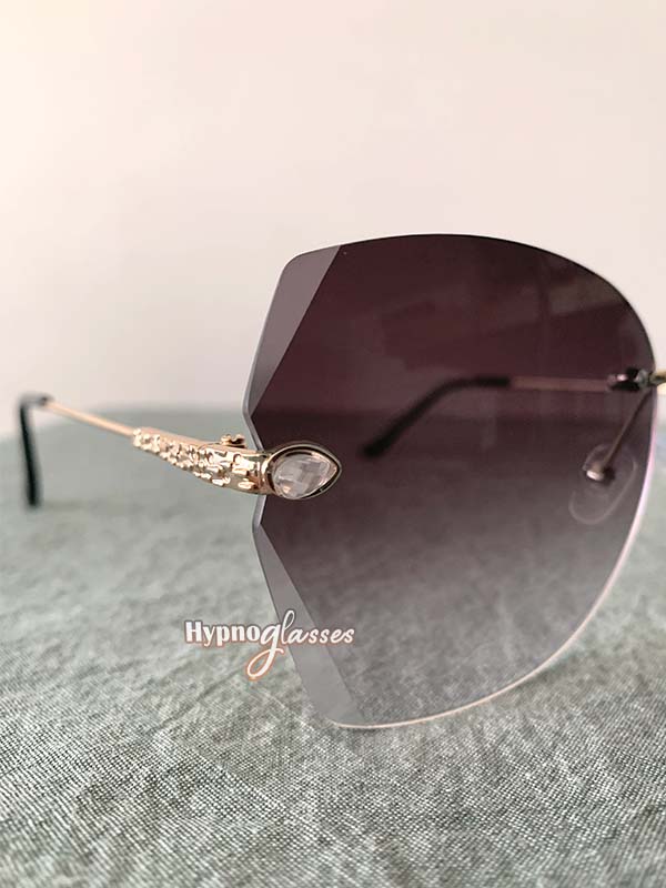 Gemma Rimless Butterfly Sunglasses Gray 3