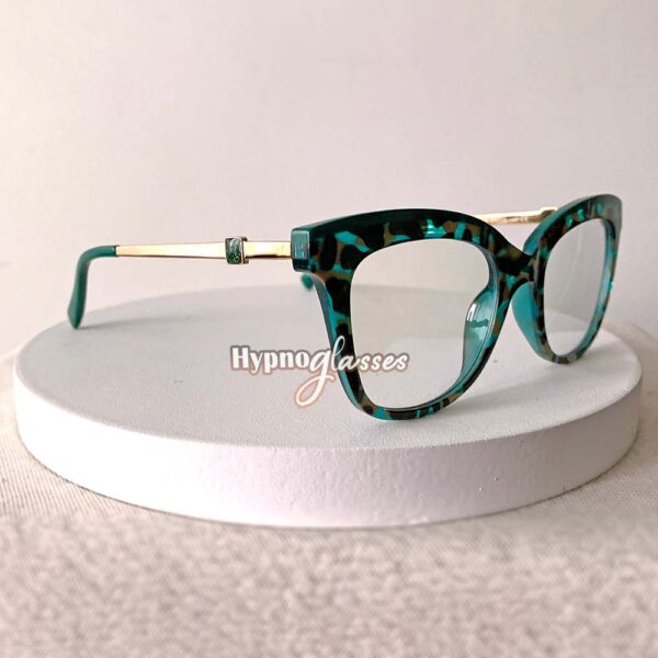 Camo cat eye blue light glasses for men and women Eleanor frame view