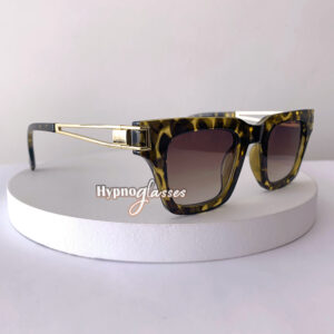 Bern leopard square retro sunglasses for men - side