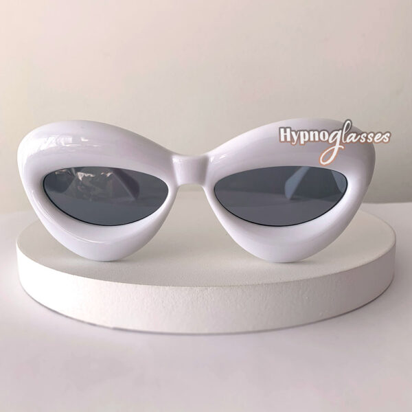 Matrix white futuristic cat eye sunglasses for women and men