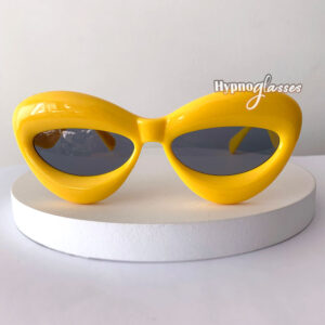 Matrix yellow futuristic cat eye sunglasses for women and men