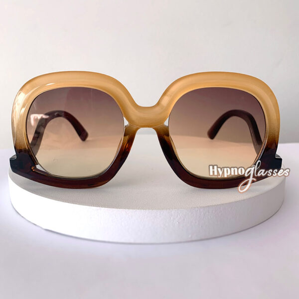 Oasis beige brown oversized big oval sunglasses