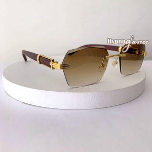 Muse brown rimless rectangle sunglasses for men and women frame