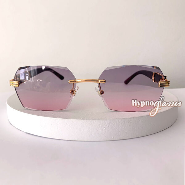 Muse pink purple rimless rectangle sunglasses for men and women