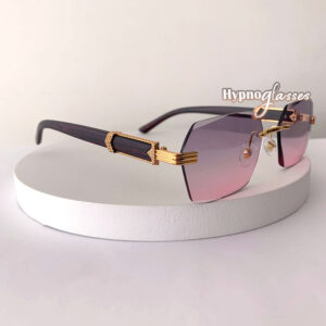 Muse pink purple rimless rectangle sunglasses for men and women frame
