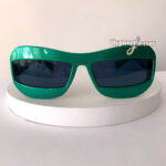 Robo green wraparound futuristic sunglasses