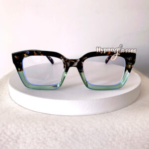 Jari blue leopard square glasses frames