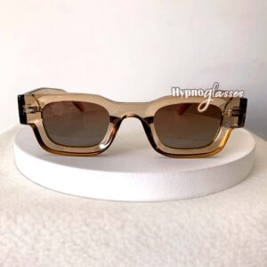 Reku brown clear frame square kids sunglasses