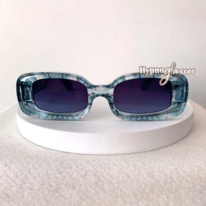 Kenji clear frame blue small rectangle sunglasses