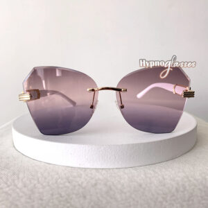 Vanessa pink purple rimless butterfly sunglasses