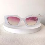 Rumi white pink geometric sunglasses