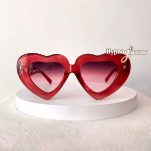 Carys red oversized heart sunglasses