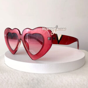 Carys red oversized heart sunglasses frame
