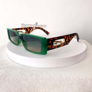 Gepard green small rectangle retro sunglasses frame