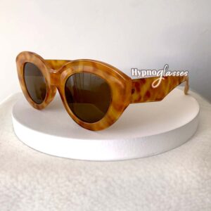 Yuki orange tie dye oversized retro cat eye sunglasses frame