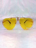 Eir Rimless Aviator Sunglasses Yellow 1
