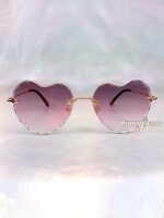 Mila Rimless Heart Sunglasses Purple 1