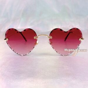 Mila Rimless Heart Sunglasses Red 1