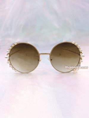 Pearl Round Sunglasses Brown 1
