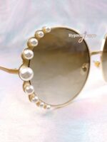 Pearl Round Sunglasses Brown 4
