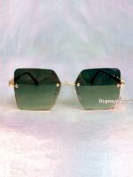 Leah Rimless Sunglasses Green 1