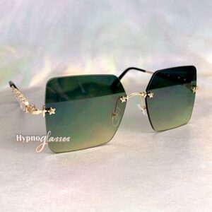 Leah Rimless Sunglasses Green 2
