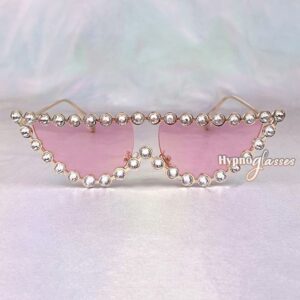 Catwalk Small Cat Eye Rhinestone Sunglasses Pink 1