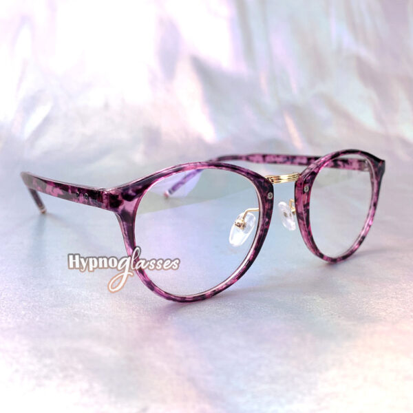 Purple floral oval retro blue light glasses Eriko frame