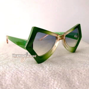 Green futuristic geometric sunglasses "ibiza" - side view
