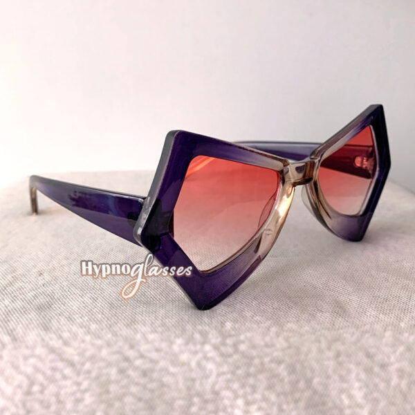 Purple pink futuristic geometric sunglasses "ibiza" - side
