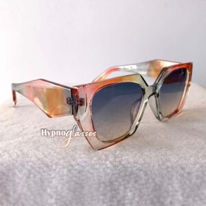 Sydney blue orange oversized cat eye sunglasses - side