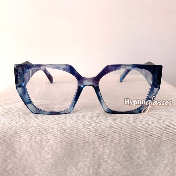Sydney clear lens blue oversized cat eye sunglasses