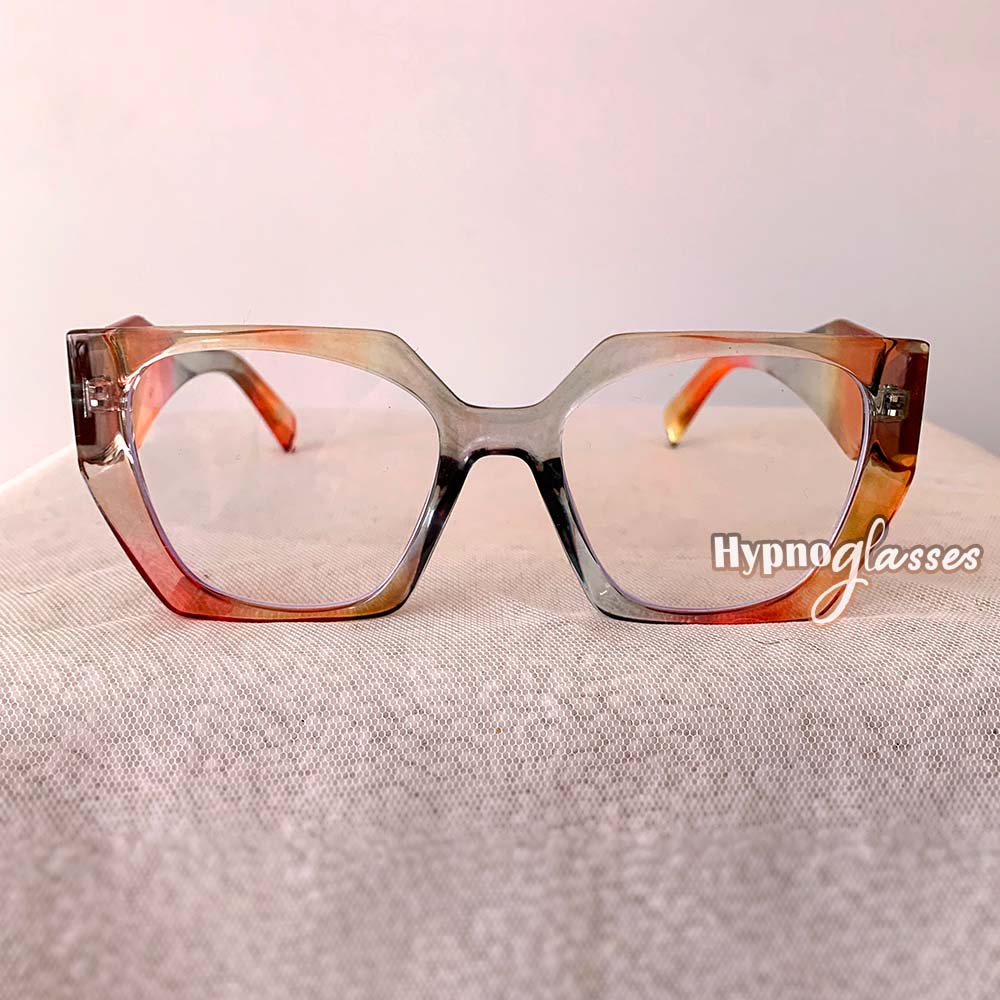 Sydney // clear orange // Tie Dye Cat Eye Glasses Frames · HypnoGlasses