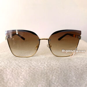 Diana rimless brown cat eye sunglasses for women