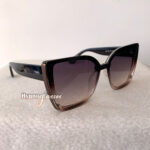 Golda brown oversized cat eye sunglasses with gradient lenses - frame