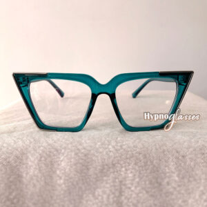 Karla blue clear lens pointy cat eye sunglasses