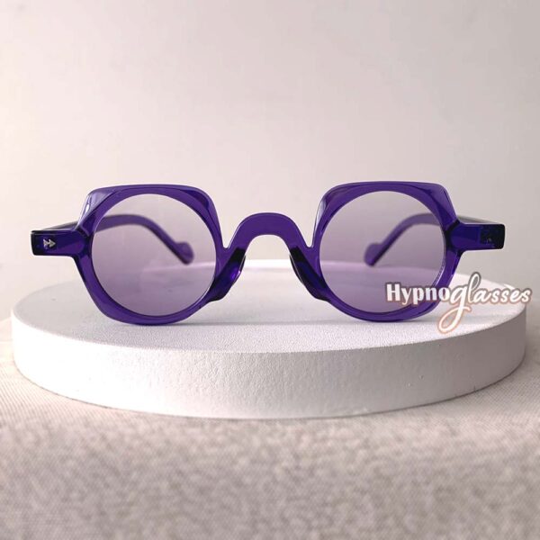 Small round sunglasses "Manor" with purple frame and gradient lenses