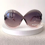 Semi-transparent oval sunglasses for women "Malta" with gray lenses