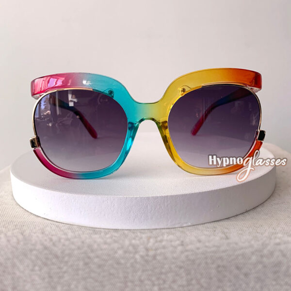 Rainbow oval sunglasses for women "Libra" with black lenses