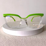Green clear frame cat eye blue light glasses Oki