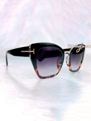 Julie Cat Eye Sunglasses Black Leopard 3