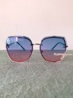 Linden Oval Sunglasses Blue Pink 1