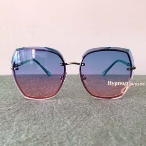 Linden Oval Sunglasses Blue Pink 1