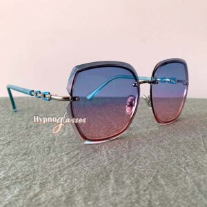 Linden Oval Sunglasses Blue Pink 2
