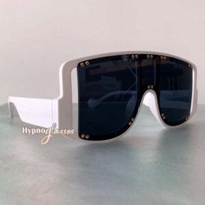 Nova Shield Sunglasses White Frame Black Lens 2